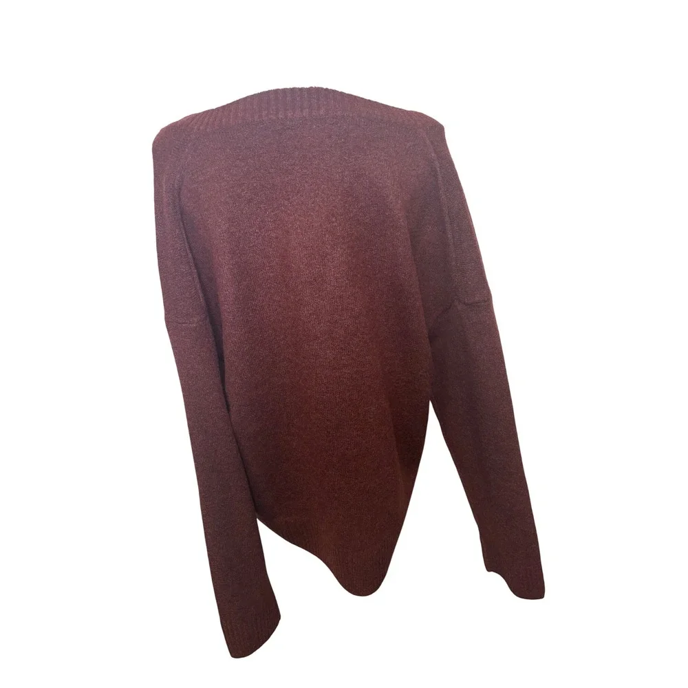 Lucky Brand Women's Maroon V-Neck Sweater Size XL